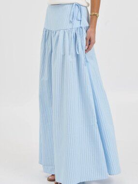 Bronze Snake Light Blue Maxi Skirt